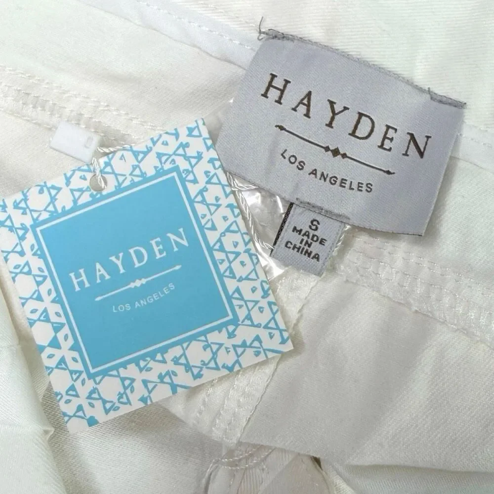 Hayden Los Angeles Distressed Paper Bag Denim Mini Skirt - Size Large - H6139